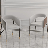 Glam 時尚壓花絨布餐椅